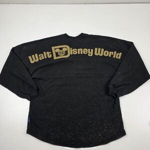 Disney Walt Disney World Shirt Womens Medium Black Spirit Jersey Long Sleeve